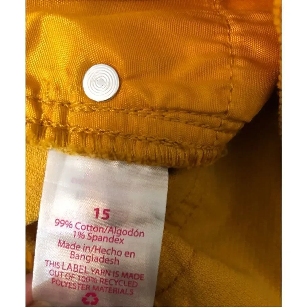 No Boundaries corduroy style vibrant orange gold button down front mini skirt
